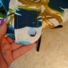 Load image into Gallery viewer, Chico's Women's Multicolor Linen Jacket w/ 3/4 sleeves + dual collar, Size 3