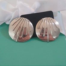 Load image into Gallery viewer, Vintage G. Smith Navajo Round Clip-On Earrings in Sterling Silver 925
