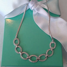 Load image into Gallery viewer, Diamond 925 Flat Oval Link Chain Necklace Heng Ngai HN Hong Kong Designer

