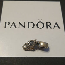 Load image into Gallery viewer, Pandora Two Tone Baby Girl Shoe 790403 Sterling Silver 14 kt Gold ALE
