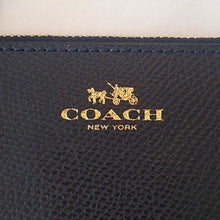 Load image into Gallery viewer, Coach Crossgrain Leather Corner Zip Wristlet, IM/Midnight