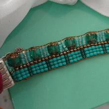 Load image into Gallery viewer, Chili Rose Beadz by Adonnah Langer &quot;Happiness in Turquoise&quot; Beaded Bracelet 7-8&quot;
