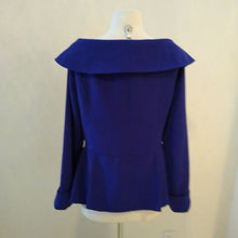 Load image into Gallery viewer, bmj Studio Deep Blue Purple Sweetheart Blouse Church Occasions, Size 8