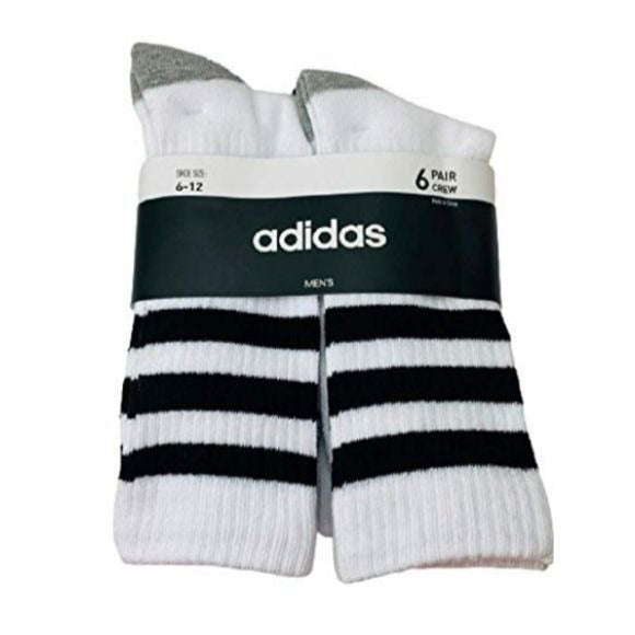 Adidas Men's Aeroready Full Cushioned Footbed 6 pair Crew Socks Shoe Siz…