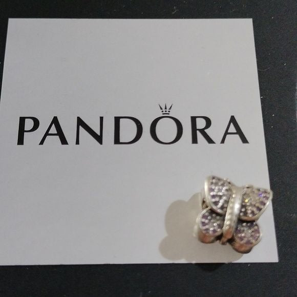 Pandora Sterling Silver Sparkling Butterfly Charm w/CZs 791257acz
