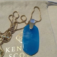 Load image into Gallery viewer, Kendra Scott Inez Unbanded Agate Necklace in Teal, adjustable length
