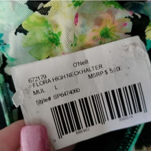 Load image into Gallery viewer, O'Neill Flora High Neck Halter Bikini Top, Multi, Large