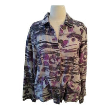 Load image into Gallery viewer, Chico's Women's Linen Jacket in Grey, Silver, Plum, Black, Size 1