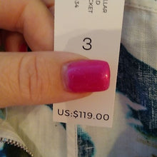 Load image into Gallery viewer, Chico's Women's Multicolor Linen Jacket w/ 3/4 sleeves + dual collar, Size 3