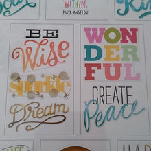 Load image into Gallery viewer, Mambi Sticks inspirational friendship happy Stickers, 16 sheets total