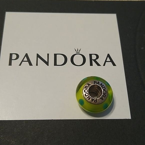 Pandora Murano Green Dot Charm 790613 Sterling Silver 925 ALE