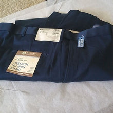 Load image into Gallery viewer, Haggar Flat-Front Classic Fit Premium No Iron Khaki Pants, Dark Navy, 42W x 30L