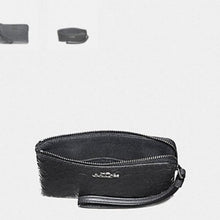 Load image into Gallery viewer, Coach F39168 Signature Glitter Patent Leather Corner Zip Wristlet, QB/Charcoal