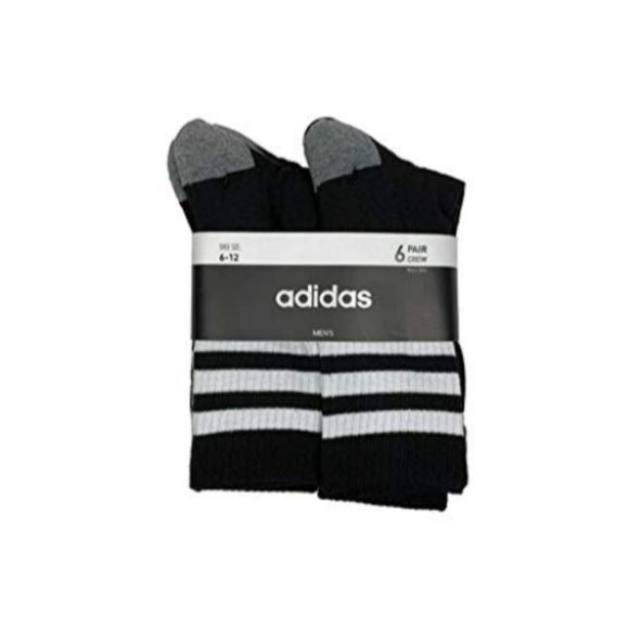 Adidas Men's Aeroready Full Cushioned Footbed 6 pair Crew Socks Shoe Size 6-12