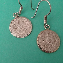 Load image into Gallery viewer, Vintage Mayan Aztec Sun Calendar Mexican Dangle Earrings Sterling Silver 925
