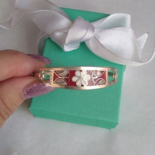 Load image into Gallery viewer, Vintage Sterling Silver 925 Baby Bracelet w/ Inlaid Flower and Butterflies