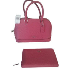 Load image into Gallery viewer, Coach Mini Sierra F66932 Pink Leather Embossed Satchel + Wallet
