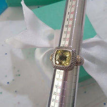 Load image into Gallery viewer, Sterling Silver 925 + 14k Prasiolite Ring, Size 7