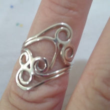 Load image into Gallery viewer, Sterling Silver 925 Openwork Scroll Ring, size 5.5