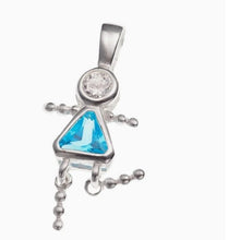 Load image into Gallery viewer, Sterling Silver Birthstone Babies Brat December Girl Charm Pendant
