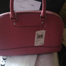 Load image into Gallery viewer, Coach F66932 Embossed Leather Mini Sierra Purse Bag Satchel SV/Strawberry