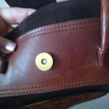 Load image into Gallery viewer, Vintage Tooled Leather + Suede Horse Horseshoe Purse Bag