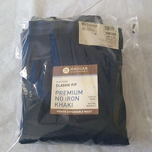 Load image into Gallery viewer, Haggar Flat-Front Classic Fit Premium No Iron Khaki Pants, Dark Navy, 42W x 30L