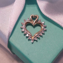 Load image into Gallery viewer, Vintage 10K yellow Gold & Heart Diamond Pendant