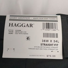 Load image into Gallery viewer, Haggar Cool 18 Pro Straight Fit Flat Slacks Pants, Dark Grey Heather, 36W x34L