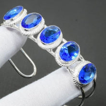 Load image into Gallery viewer, Swiss Blue Topaz + Sterling Silver 925 Bangle Bracelet