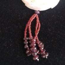 Load image into Gallery viewer, Artisan made Shell Flower, Garnet and Glass Bead Necklace
