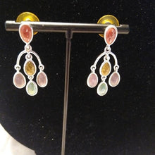 Load image into Gallery viewer, LC Lauren Conrad Chandelier Earrings ,+ Glass links 7" Bracelet set