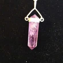 Load image into Gallery viewer, Amethyst Hexagon Point 925 Pendant on 16" Italian 925 box chain Healing Recovery
