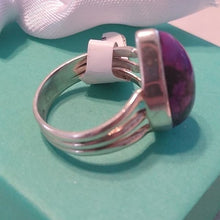 Load image into Gallery viewer, Mojave Purple Turquoise + Sterling Silver Teardrop Ring, Size 8
