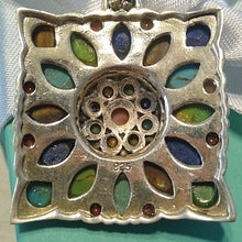 Load image into Gallery viewer, Multi-Stone Blossom Pendant 925 Lapis Lazuli, Coral, Turquoise, Tiger's Eye