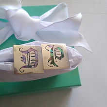 Load image into Gallery viewer, Vintage Alpaca Silver Initial D + P Cufflinks Mexico