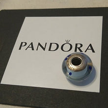 Load image into Gallery viewer, Pandora Murano Blue Polka Dots Charm 790610 Sterling Silver 925 ALE
