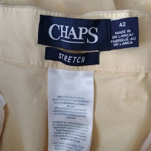 Load image into Gallery viewer, Chaps Men’s Flat Front Stretch Shorts 100% Cotton Washed Twill Chino, Yellow, 42