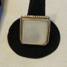 Load image into Gallery viewer, Sterling Silver + Mother of Pearl Oval Pendant and Square Statement Ring