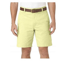 Load image into Gallery viewer, Chaps Men’s Flat Front Stretch Shorts Yellow 100% Cotton Washed Twill Chino, 40"