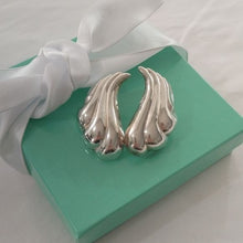 Load image into Gallery viewer, Sterling Silver 925 Modernist Puffed Swirl Earrings
