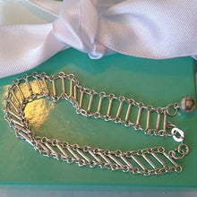 Load image into Gallery viewer, Sterling Silver 925 Ladder Chain Bracelet, 6.5"