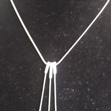 Load image into Gallery viewer, Sterling Silver Contemporary Y Necklace with CZs accenting Bar, Cross, + Open O