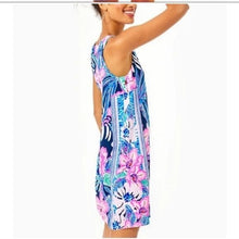 Load image into Gallery viewer, Lilly Pulitzer Jackie Silk Shift, Sugar Mambo Engineered Dress, HighTide Navy