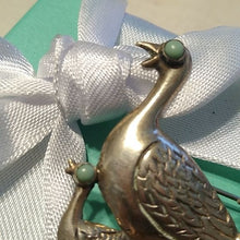 Load image into Gallery viewer, Vintage Silver Mama Duck + 3 Ducklings with Turquoise Eyes Brooch Mexico, 11.65g