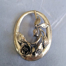Load image into Gallery viewer, Vintage Danecraft Oval Rose Brooch 925 Sterling Silver