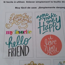 Load image into Gallery viewer, Mambi Sticks inspirational friendship happy Stickers, 16 sheets total