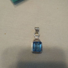 Load image into Gallery viewer, Cushion cut 10ct London Blue Topaz in Sterling Silver 925 Pendant