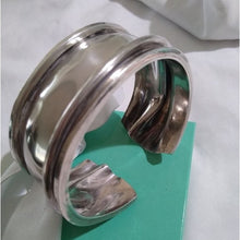 Load image into Gallery viewer, Artisan made Sterling Silver Gathered Cuff Bracelet