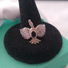 Load image into Gallery viewer, Sterling Silver + Onyx Phoenix Ring, size 7